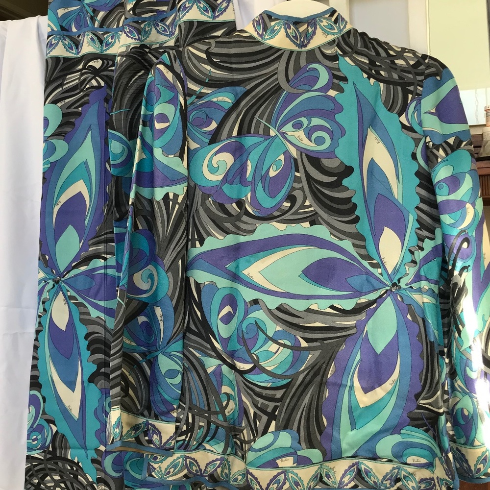 Vintage 60's PUCCI Silk Lounge Pants and Top Small EUC